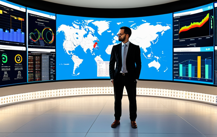 A sophisticated, modern Certified Public Accountant (CPA) standing confidently in a sleek, high-tech office environment. The CPA, dressed in professional business attire, is interacting with multiple holographic screens displaying dynamic data visualizations, AI-powered analytics dashboards, and global market trends. The setting should convey a forward-thinking, strategic atmosphere, emphasizing their role in complex problem-solving and business strategy, rather than just traditional ledger work. Subtle elements of collaboration and a diverse team can be in the blurred background.